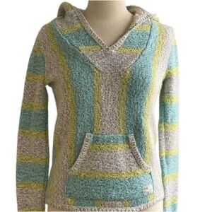 Aritzia TNA Baja Hoodie Beach Sweater Striped Long Sleeved Size XXSmall